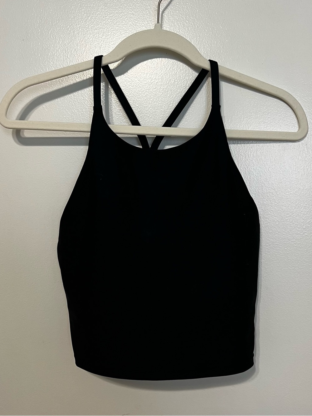 Old Navy Black High-Neck Crop Tank with racer back